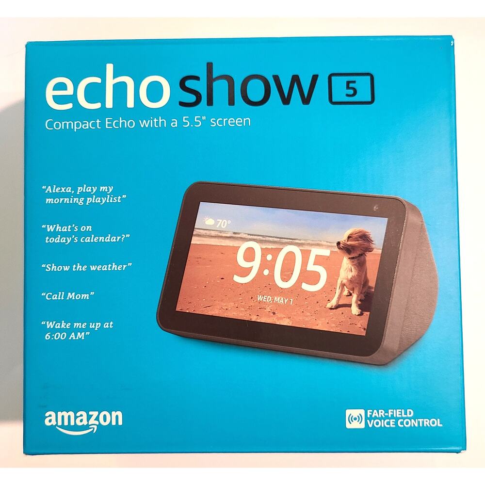 Echo Show 5 Amazon Smart Display 1st Gen 2019 New Open Box ASIN B07HZLHPKP